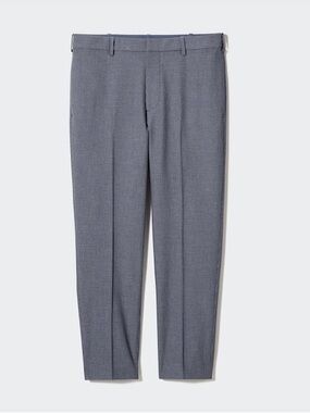 Uniqlo Mens Smart Ankle Pants | 2-Way Stretch | Faux Wool | Checked | XL